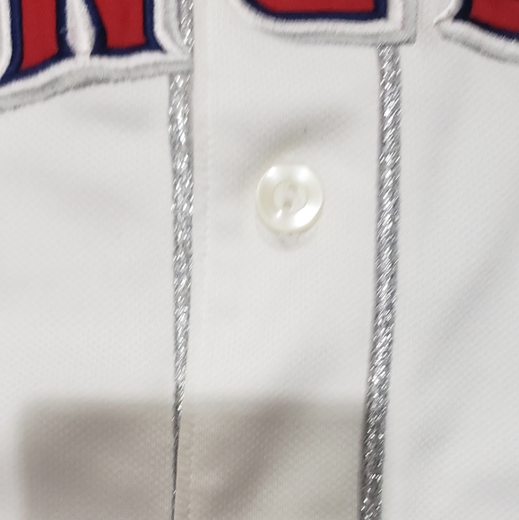 Anaheim Angels  jersey, white with red sleeves and silver sparkly piping. Kids - Picture 5 of 6